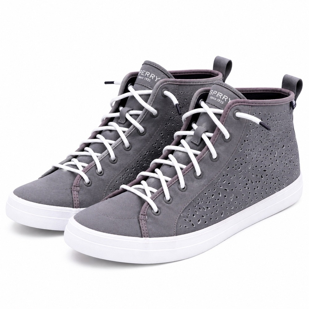 Sperry Crest Vibe Gray High Top Cutout Sneakers Womens Size 12 Casual
